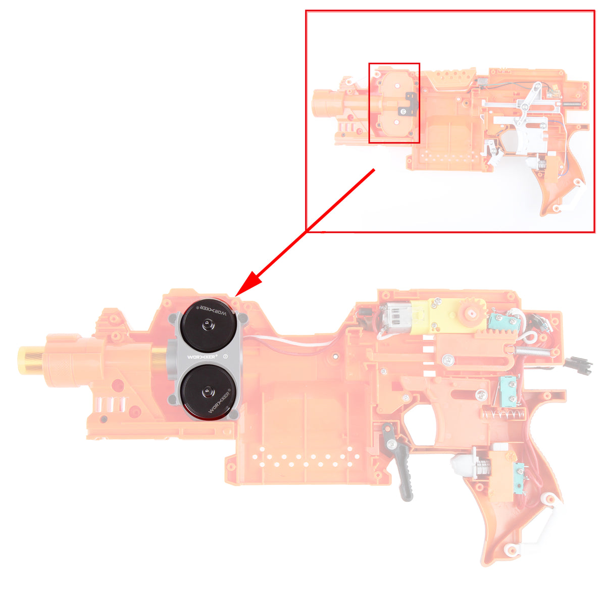 Worker Flywheel Slanted Metallic Wheel Upgrade for Stryfe and RapidStr