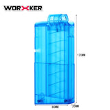 WORKER 10-Dart Magazine Clip Short Length Dart Transparent Blue Quick Reload Clip for Nerf N-Strike Elite Blaster Kids Toy - Worker4Nerf