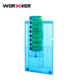 WORKER 10-Dart Magazine Clip Short Length Dart Transparent Blue Quick Reload Clip for Nerf N-Strike Elite Blaster Kids Toy - Worker4Nerf