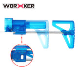 Extendable Shoulder Stock for Nerf N-strike Elite Color Blue Transparent