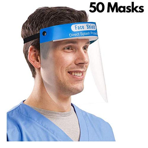 Medical Face Shield w/Elastic Bands (50) - Worker4Nerf