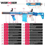Worker Short Dart [Type A-pump] Power Type Kit for Prophecy-R (Blue Transparent) - Worker4Nerf