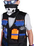 Kids Unisex Tactical Vest Kit, Mask, Protective Glasses for N-Strike Elite Series - Worker4Nerf