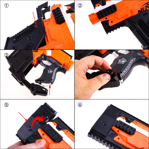 Kriss Vector Imitation ABS Kit for Nerf STRYFE Modify Toy Color Black | Worker4Nerf
