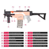 Worker MP5-K Mod Kit for Stryfe Blaster (Orange Adaptor + F10555) - Worker4Nerf