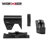 Worker Front Rail Adapter Set with 2 pcs. 5cm Picatinny Rail for Nerf Stryfe (Black) - Worker4Nerf