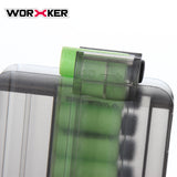 Worker 10 Short Darts Stefan Magazine Clip for Modded Nerf Blasters (Black Transparent) - Worker4Nerf